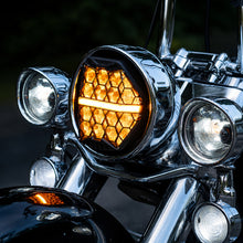 7-inch LED Black Powerful Harley Motorcycle Honeycomb Headlight | E-mark DOT