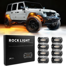 High-Bright Waterproof LED Rock Lights Kit White & Amber Switchback