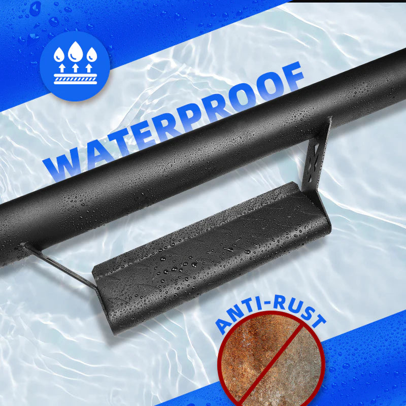 Black powder coated Toyota Tacoma side steps rust resistant and scratch proof running boards