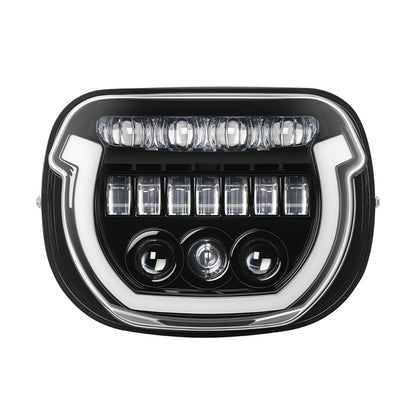 2023+ Harley Street Glide with a 7″ LED headlight featuring blue breathing light and matching visor