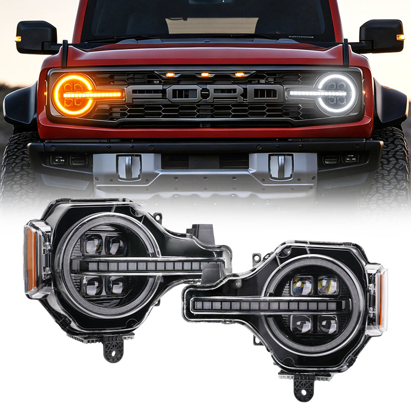 Ford Bronco Headlights with Dual Color
