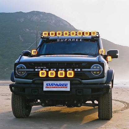 Suparee Hyper Series 52 Inch Roof Light Bar for Ford Bronco | 8 Pod Light Kits+Wring Harnes+Roof Mounts