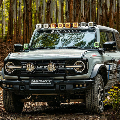 Suparee Hyper Series 52 Inch Roof Light Bar for Ford Bronco | 8 Pod Light Kits+Wring Harnes+Roof Mounts