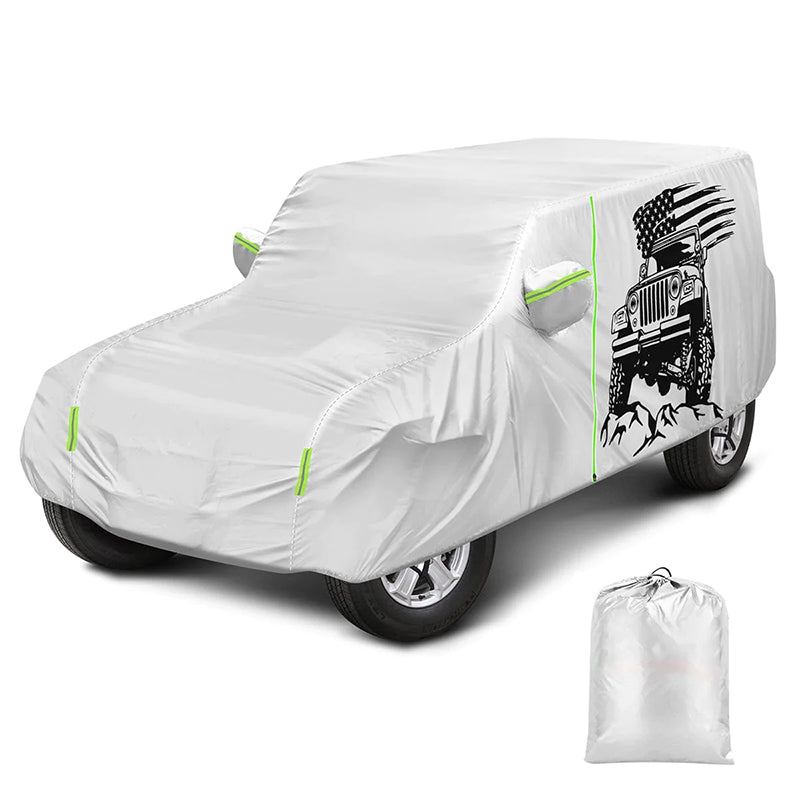 Weatherproof 420D Oxford Cloth Full Door Cab Cover for Jeep Wrangler JK & JL 4 Door