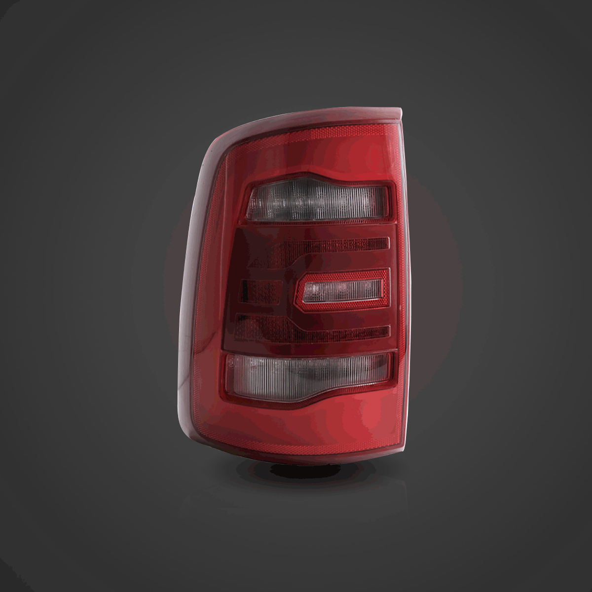 Main view of LED tail lights with red sequential turn signal for 2009-2018 Dodge Ram 1500 2500 3500