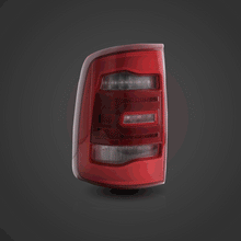 Main view of LED tail lights with red sequential turn signal for 2009-2018 Dodge Ram 1500 2500 3500