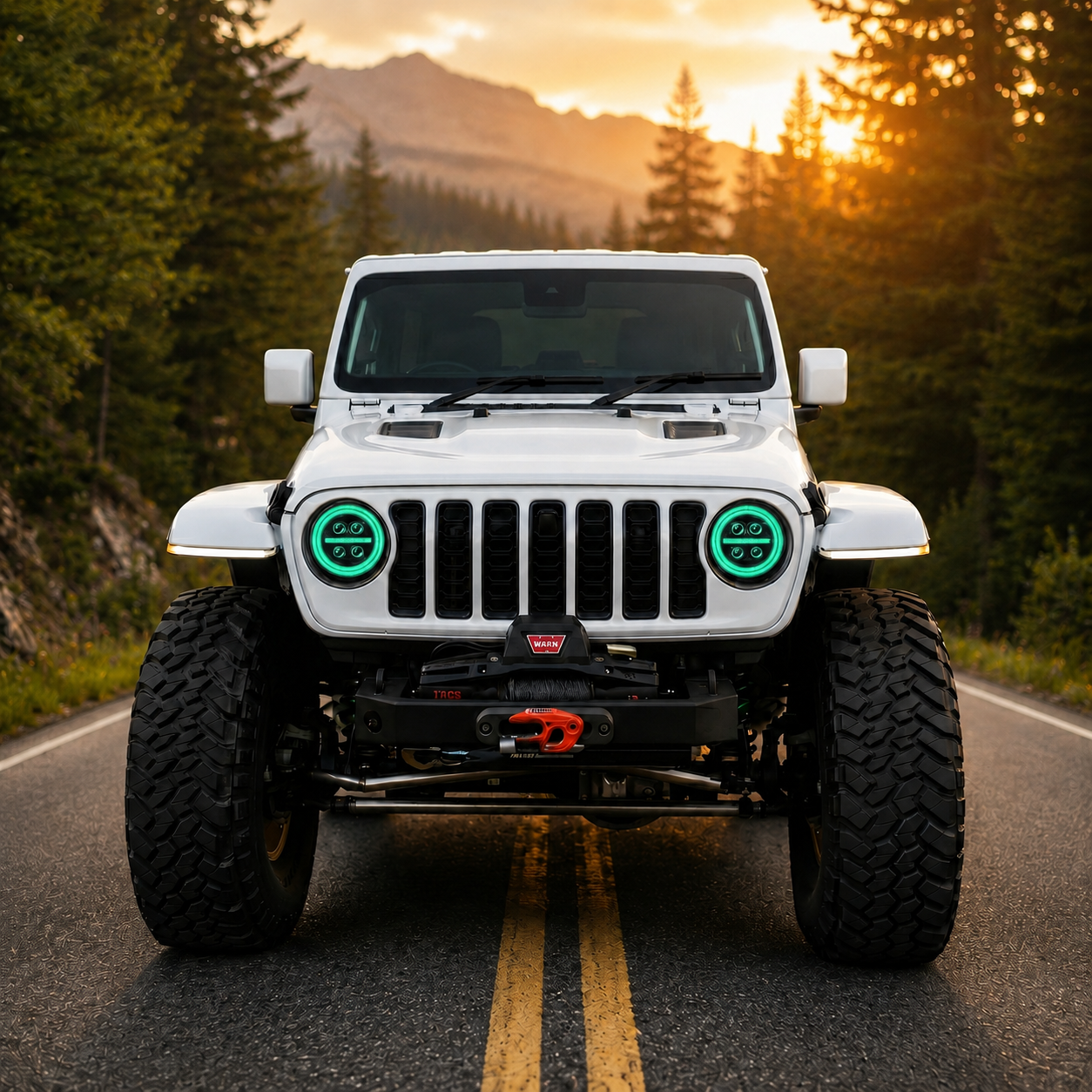 Onyx Series RGB LED Headlights for Jeep Wrangler JL & Gladiator JT – 8-Core Projector with App Control