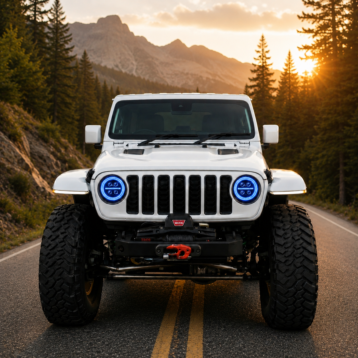Onyx Series RGB LED Headlights for Jeep Wrangler JL & Gladiator JT – 8-Core Projector with App Control