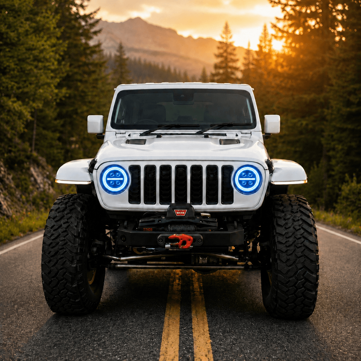 Onyx Series RGB LED Headlights for Jeep Wrangler JL & Gladiator JT – 8-Core Projector with App Control