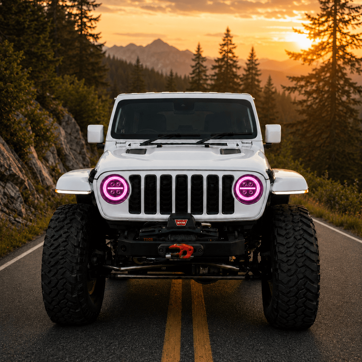 Onyx Series RGB LED Headlights for Jeep Wrangler JL & Gladiator JT – 8-Core Projector with App Control