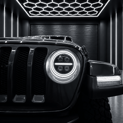 Onyx Series RGB LED Headlights for Jeep Wrangler JL & Gladiator JT – 8-Core Projector with App Control