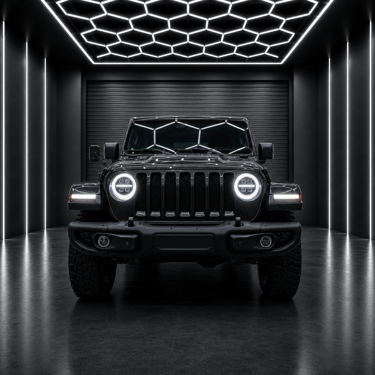 Onyx Series RGB LED Headlights for Jeep Wrangler JL & Gladiator JT – 8-Core Projector with App Control