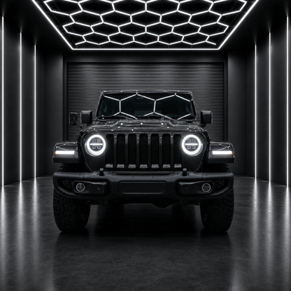 Onyx Series RGB LED Headlights for Jeep Wrangler JL & Gladiator JT – 8-Core Projector with App Control