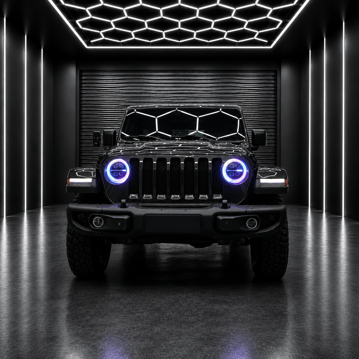 Onyx Series RGB LED Headlights for Jeep Wrangler JL & Gladiator JT – 8-Core Projector with App Control