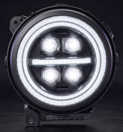 jeep-wrangler-custom-led-headlights-with-glowing-rgb-halo-ring-and-four-visible-projector-lenses-in-a-dark-garage