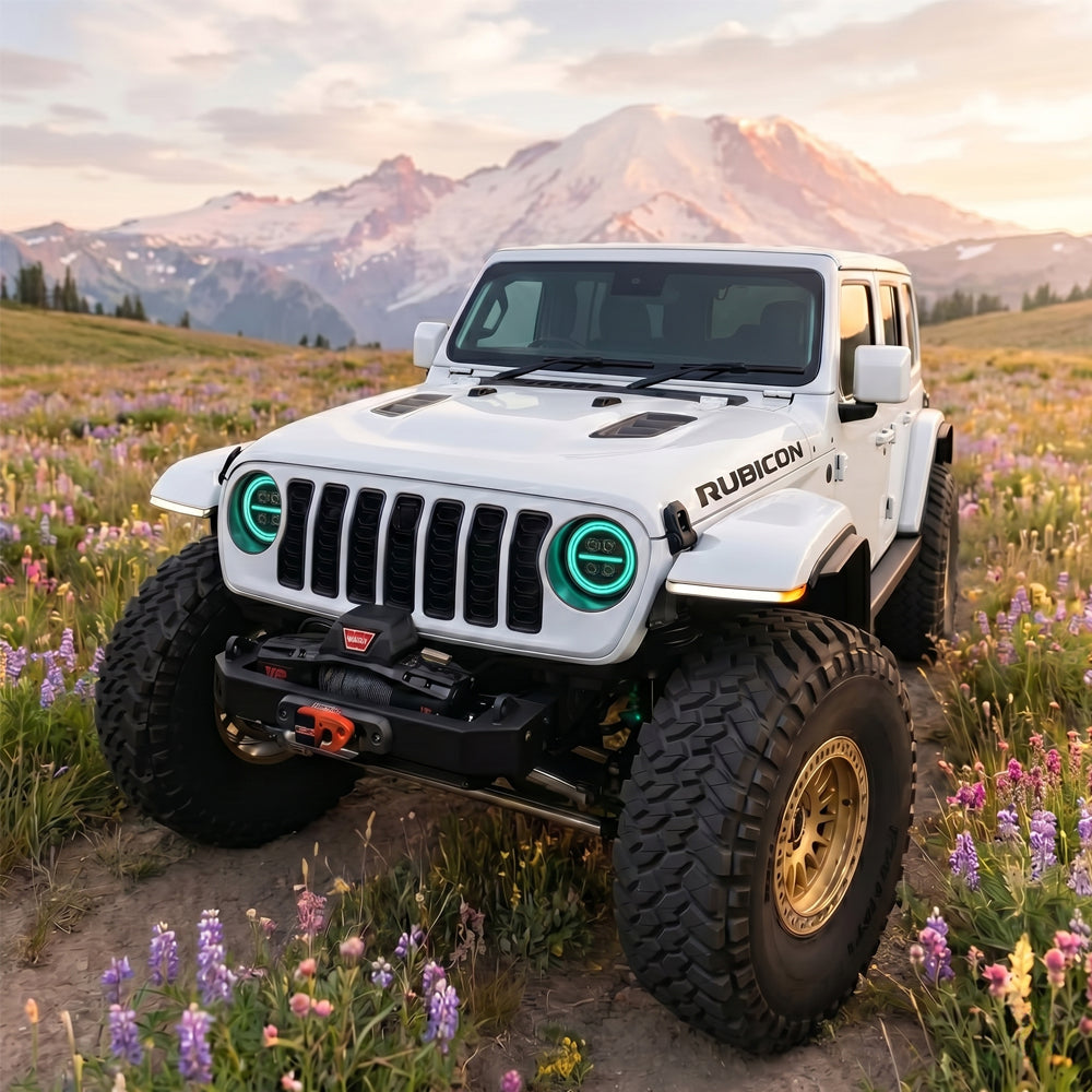 jeep-wrangler-custom-led-headlights-with-glowing-rgb-halo-ring-and-four-visible-projector-lenses-in-a-dark-garage