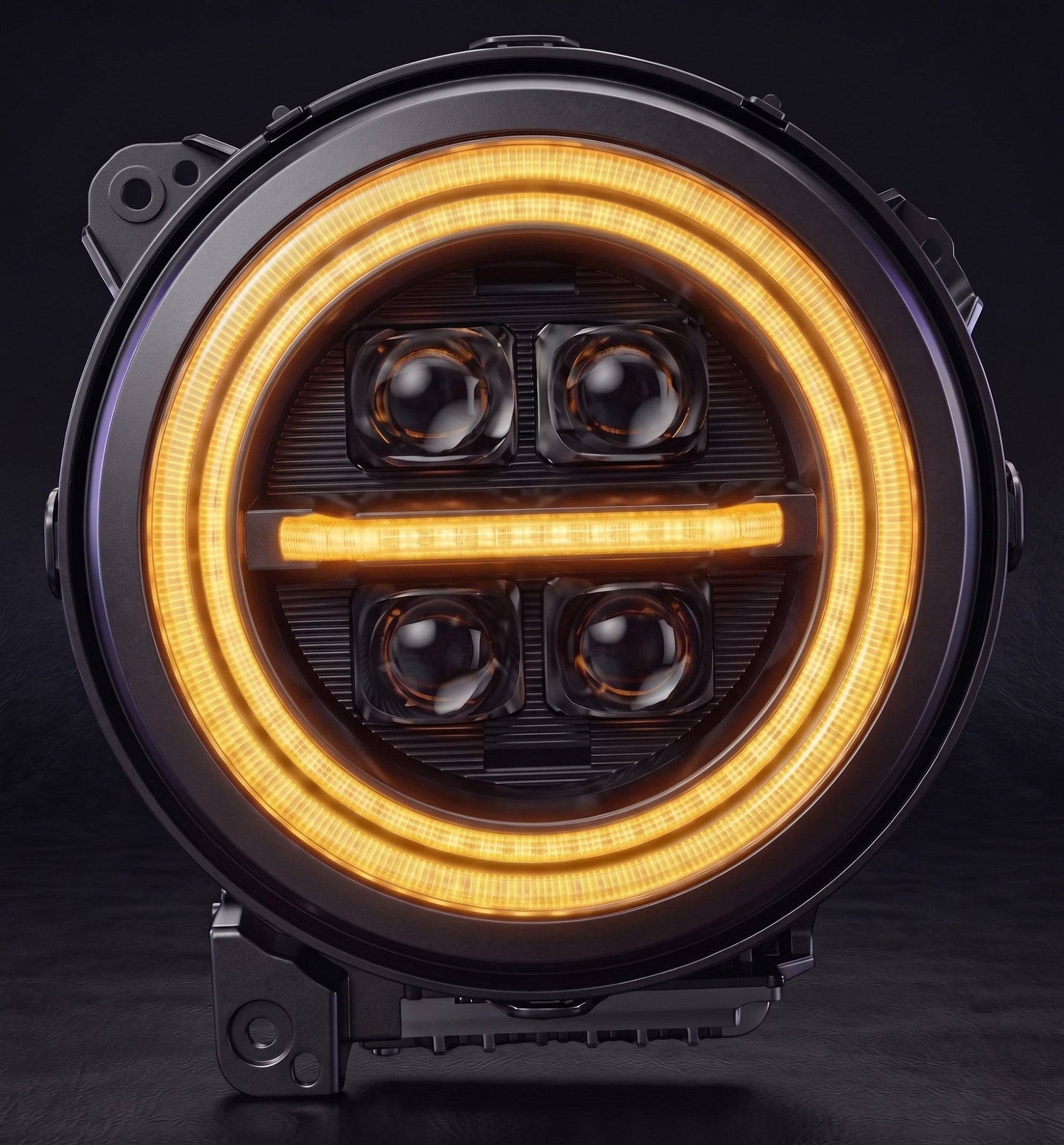 jeep-wrangler-custom-led-headlights-with-glowing-rgb-halo-ring-and-four-visible-projector-lenses-in-a-dark-garage