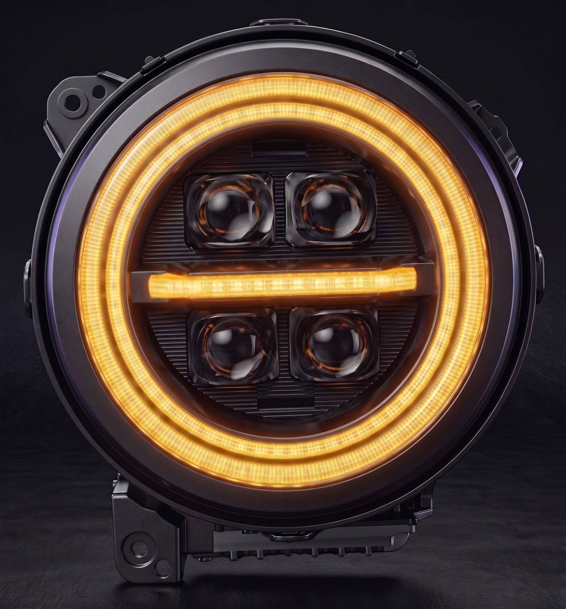 jeep-wrangler-custom-led-headlights-with-glowing-rgb-halo-ring-and-four-visible-projector-lenses-in-a-dark-garage