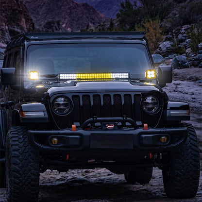 5 Inch LED Pod Lights White + Amber Dual-Mode for Jeep Wrangler JL/ Gladiator JT