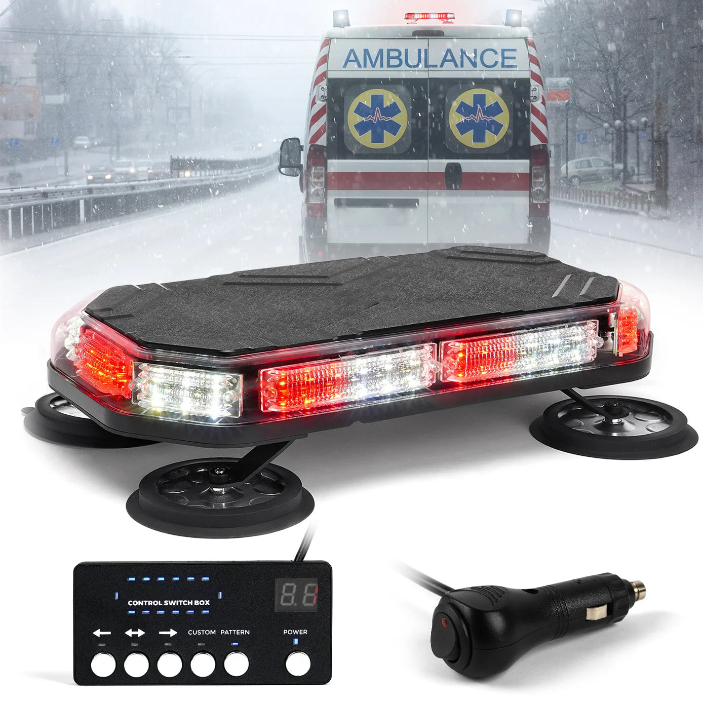 LED Emergency Strobe Light with Magnetic Mount