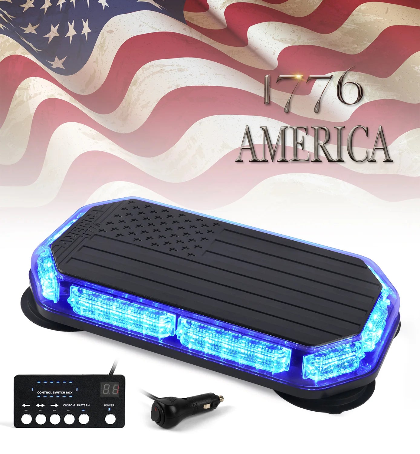 【MADE IN USA】BRIEFING FL LIGHT PACK LED Rooftop Strobe Light with American Flag Design