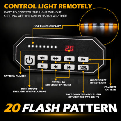 Barras de luces estroboscópicas LED Traffic Advisor para interiores o exteriores para camiones de construcción