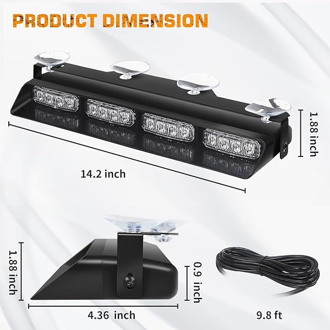 Barras de luces estroboscópicas LED Traffic Advisor para interiores o exteriores para camiones de construcción