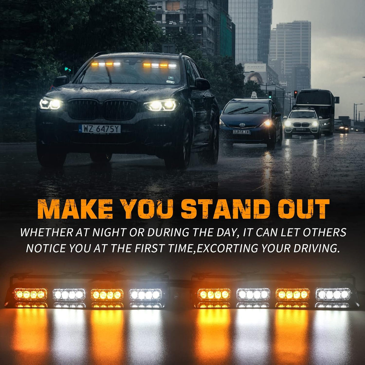 Barras de luces estroboscópicas LED Traffic Advisor para interiores o exteriores para camiones de construcción