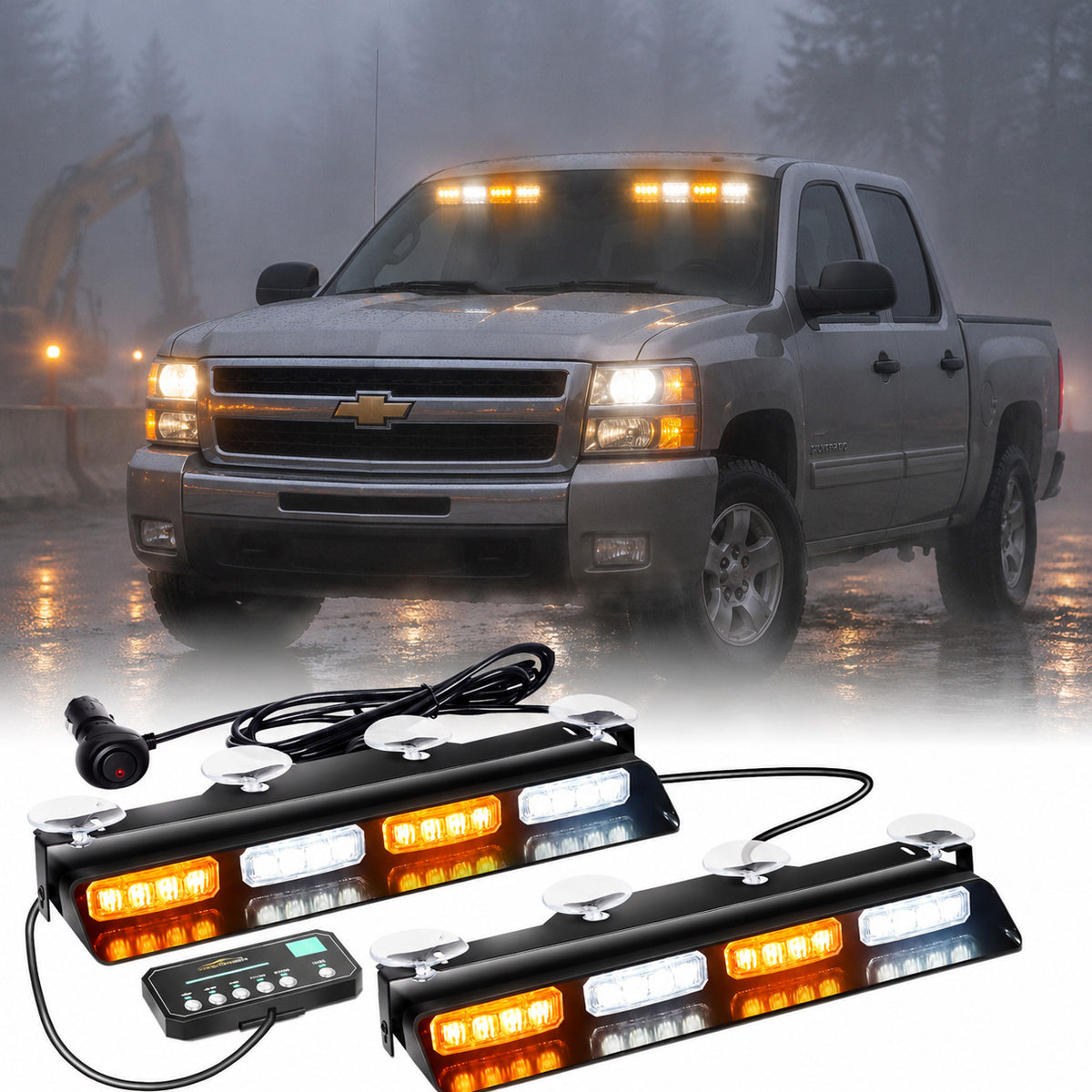 Barras de luces estroboscópicas LED Traffic Advisor para interiores o exteriores para camiones de construcción