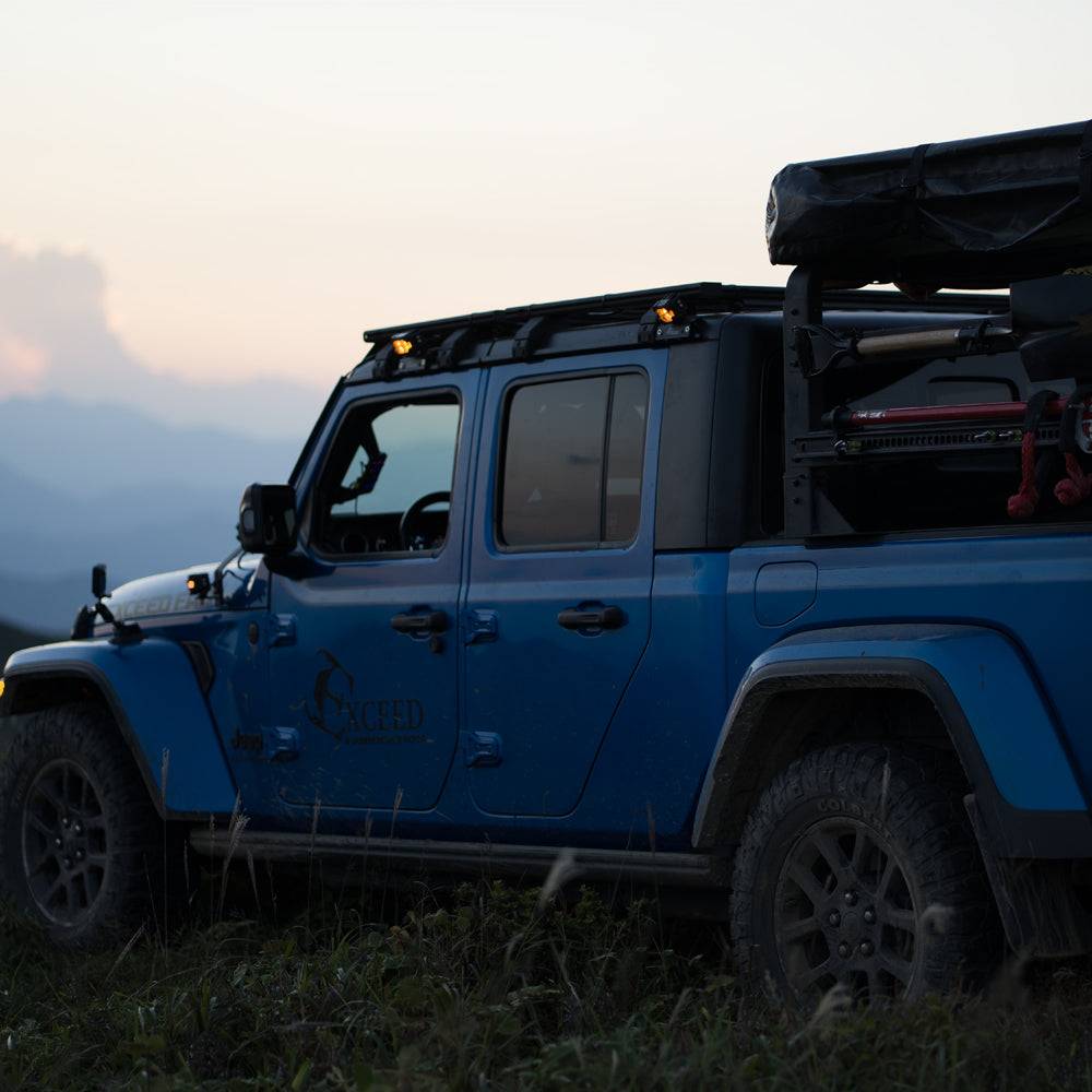 Black-CNC-machined-no-drill-rain-gutter-pod-light-bracket-for-Jeep-Wrangler-JL-and-Gladiator-JT-hardtop