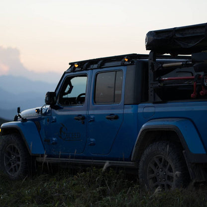 Black-CNC-machined-no-drill-rain-gutter-pod-light-bracket-for-Jeep-Wrangler-JL-and-Gladiator-JT-hardtop