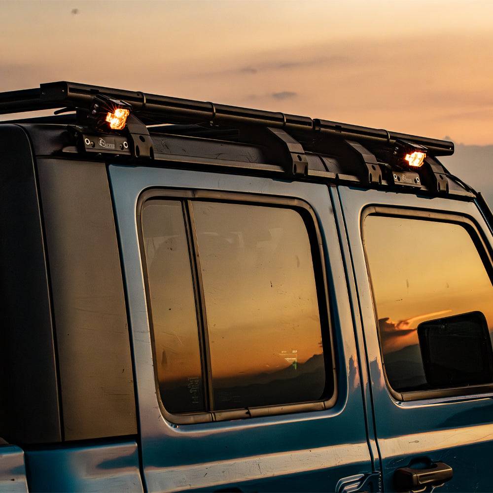 Black-CNC-machined-no-drill-rain-gutter-pod-light-bracket-for-Jeep-Wrangler-JL-and-Gladiator-JT-hardtop