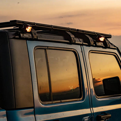 Black-CNC-machined-no-drill-rain-gutter-pod-light-bracket-for-Jeep-Wrangler-JL-and-Gladiator-JT-hardtop