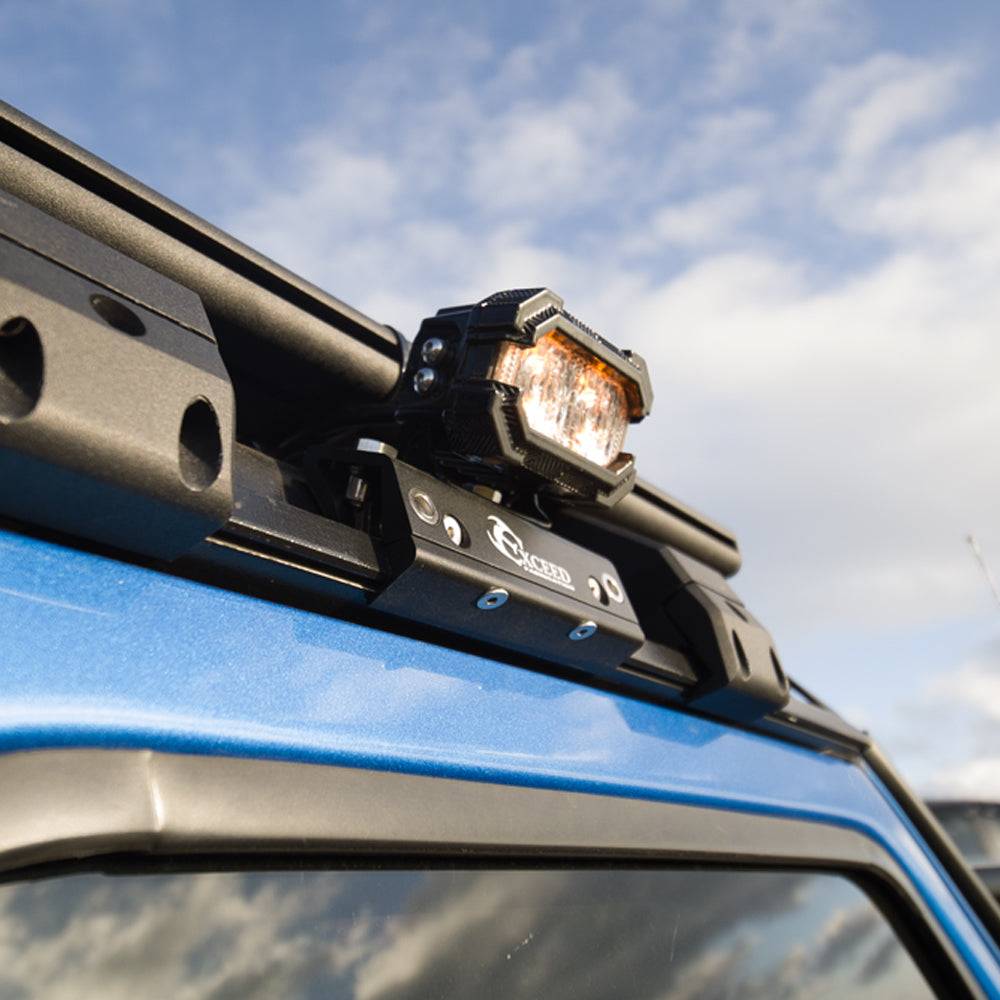 Black-CNC-machined-no-drill-rain-gutter-pod-light-bracket-for-Jeep-Wrangler-JL-and-Gladiator-JT-hardtop