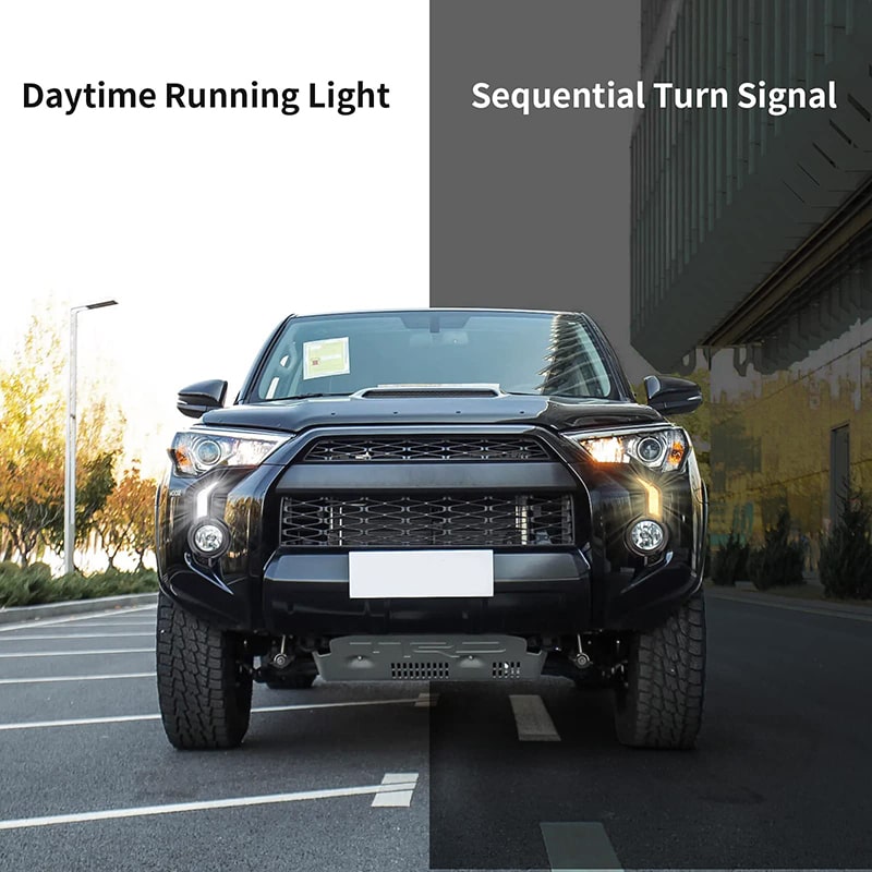 Kit de bisel de luz antiniebla secuencial LED con señales de giro para Toyota 4Runner 2014-2024