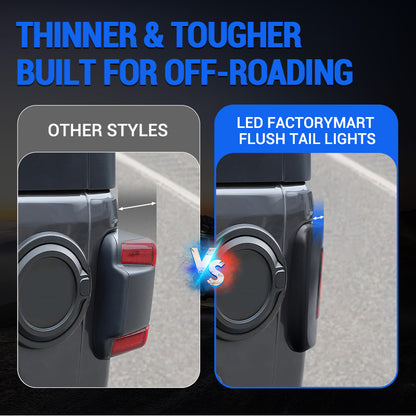 Flush Mount Jeep Tail Lights for Jeep Wrangler JL 2018–2026
