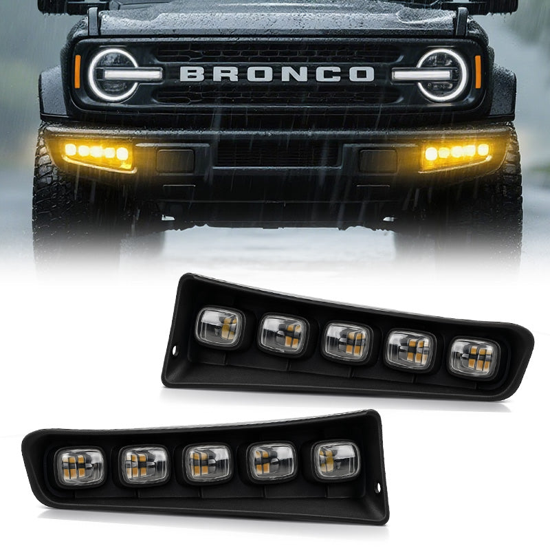 Ford Bronco Modular Bumper Fog Lights With Dual Color