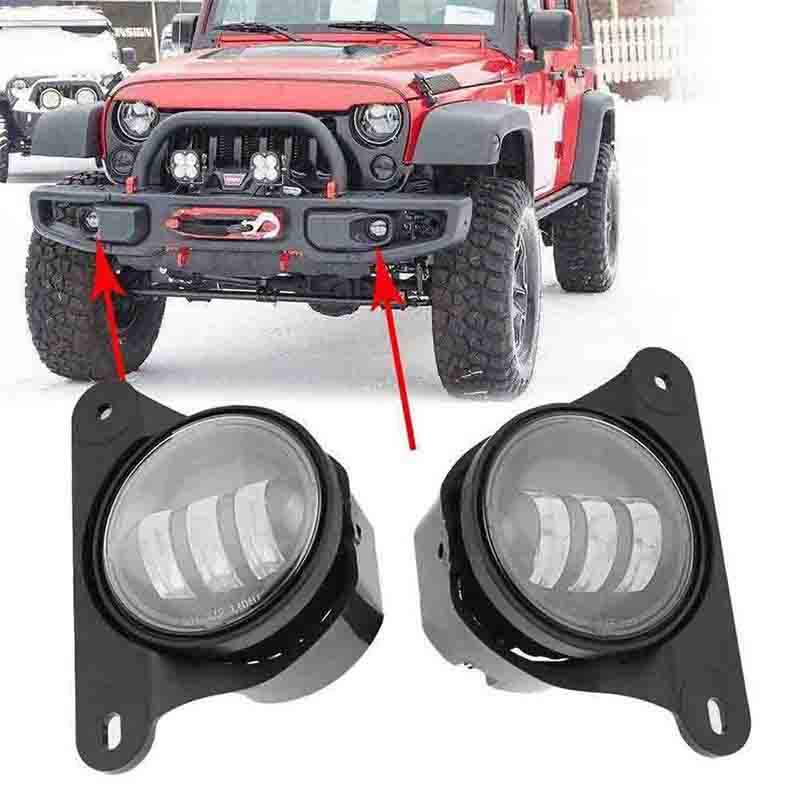 2Pcs 4" Front Bumper LED Fog Light Driving Lamp For Jeep Wrangler JK-Tenth Anniversary Edition