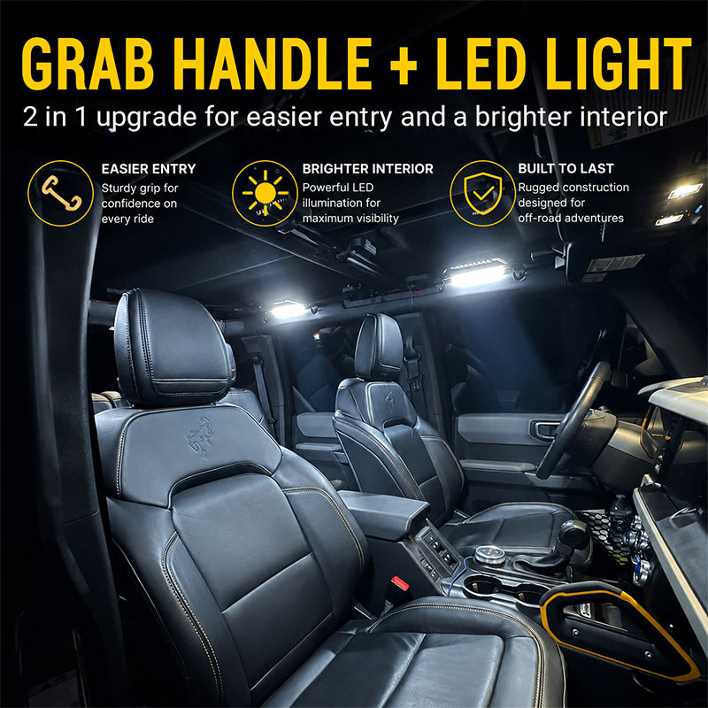 Ford Bronco Grab Handles With Lights (Alluminum Material)