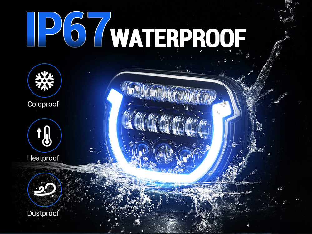 2023+ Harley Street Glide with a 7″ LED headlight featuring blue breathing light and matching visor