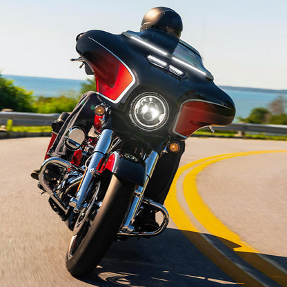 Harley-Davidson Street Glide with installed LED Windshield Trim Lights
