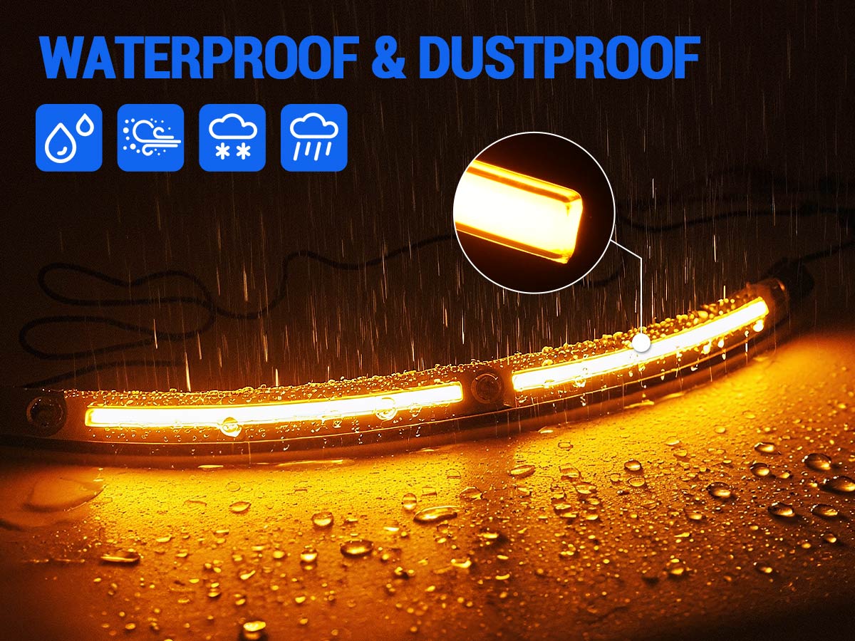 Harley-Davidson LED Windshield Trim Lights with aluminum alloy housing for durability