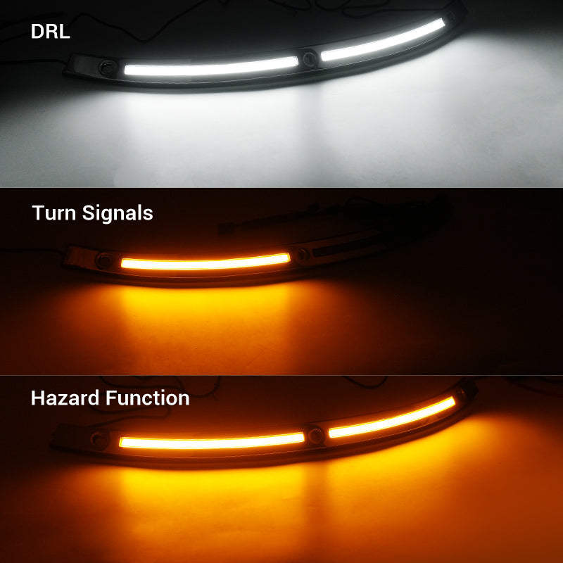 Harley-Davidson LED Windshield Trim Lights with DRL, amber sequential turn signals and hazard function