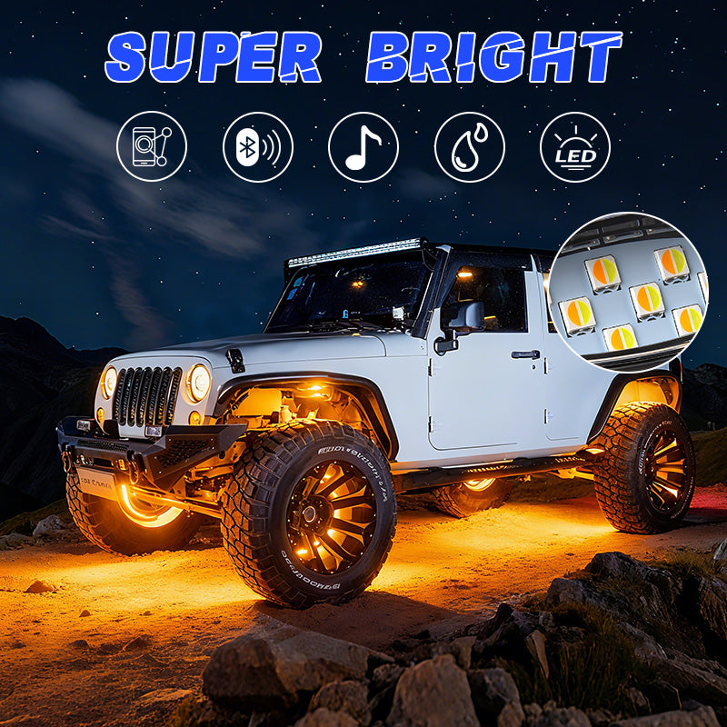 Best rock lights with premium LED chips 6W output 110° wide beam bright and uniform illumination for off-road vehicles