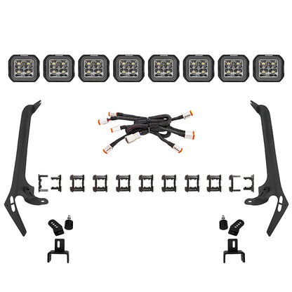 5 Inch LED Pod Lights White + Amber Dual-Mode for Jeep Wrangler JL/ Gladiator JT