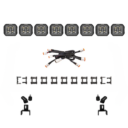 5 Inch LED Pod Lights White + Amber Dual-Mode for Jeep Wrangler JL/ Gladiator JT