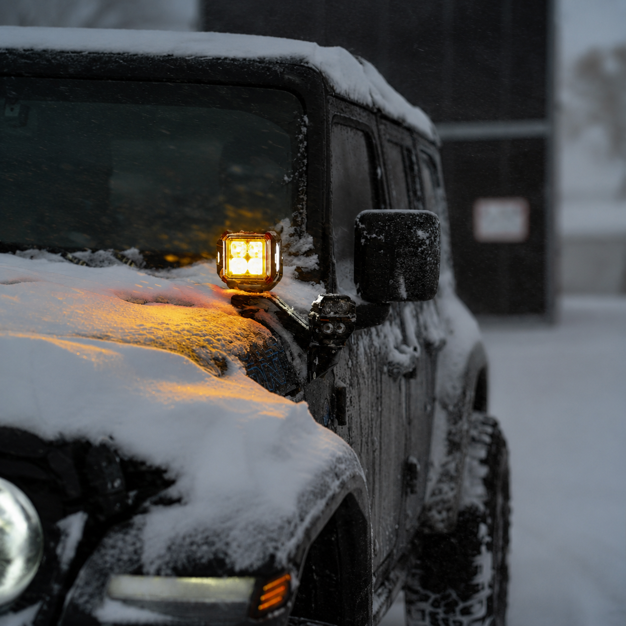 5 Inch LED Pod Lights White + Amber Dual-Mode for Jeep Wrangler JL/ Gladiator JT