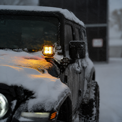 5 Inch LED Pod Lights White + Amber Dual-Mode for Jeep Wrangler JL/ Gladiator JT