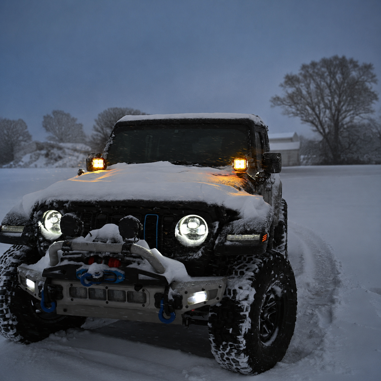 5 Inch LED Pod Lights White + Amber Dual-Mode for Jeep Wrangler JL/ Gladiator JT