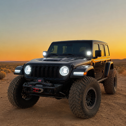 5 Inch LED Pod Lights White + Amber Dual-Mode for Jeep Wrangler JL/ Gladiator JT